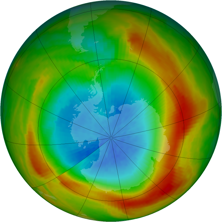 Antarctic ozone map for 17 October 1981